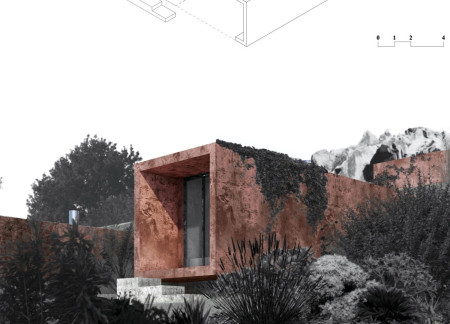 Charred Wooden Shingles and Textured Concrete Create a Shelter Harmonizing with Nature