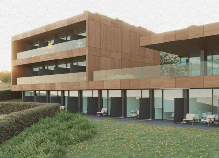 Charred Wooden Shingles and Natural Landscapes Shape an Inviting Community Residence