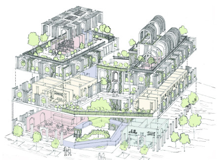 Sustainable Community Living Enhanced by Green Roofs and Rendered Concrete Finishes
