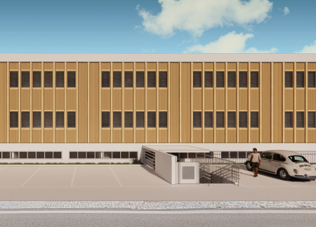 Charred Wooden Shingles and Timber Cladding in a Community-Focused Senior Facility