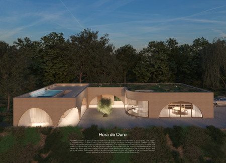 Cork Insulation and Fluid Geometry in a Guesthouse Surrounded by Olive Groves