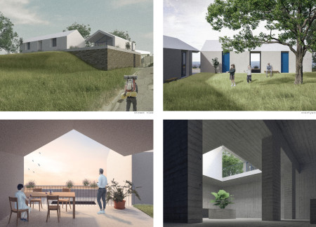 Rough Concrete and Local Stone Blend for a Sensory Olive Oil Tasting Experience