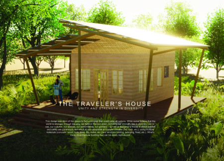Charred Wooden Shingles and Rainwater Management Define Sustainable Living Space for Travelers
