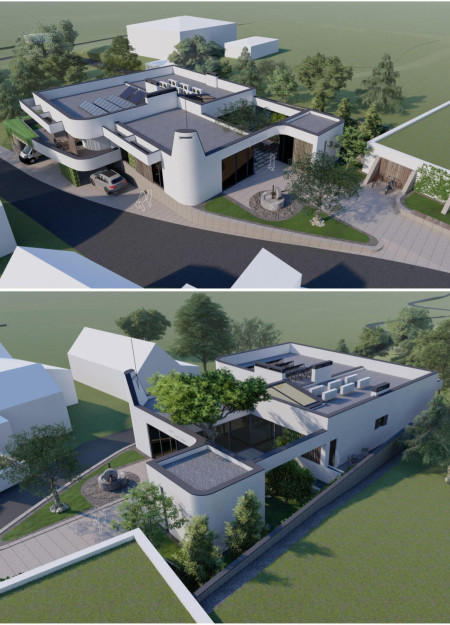 Charred Wooden Shingles and Passive Design in a Multifunctional Guest House