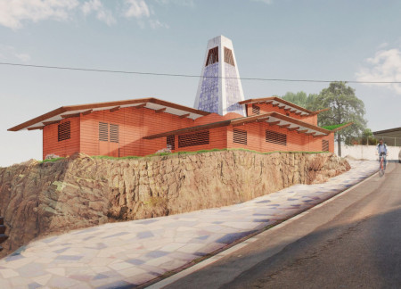 Terracotta Panels and Local Timber Define a Sustainable Inn in an Olive Grove