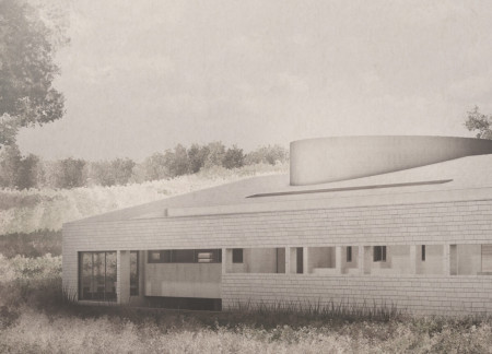 Sustainable Community Hub Crafted from Earthen Materials and Natural Wood Elements