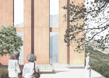 Large Glass Panels and Aluminum Cladding in a Community-Focused Residential Building