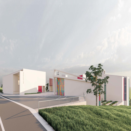 Layered Stone Facades and Natural Light in an Accessible Retirement Community