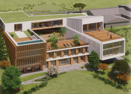 Charred Wooden Shingles and Green Roofs Create Engaging Elderly Housing Community