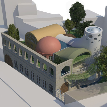 Healing Spaces Crafted with Colorful Dome Structures and Natural Materials for Terminally Ill Children