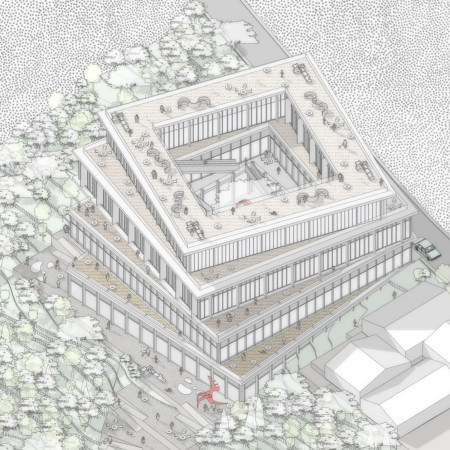 Charred Timber Facade and Natural Light Integration in a Multifunctional Elderly Residence