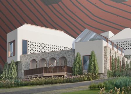 Corten Steel Accents and Local Stone Create a Harmonious Home in an Olive Grove