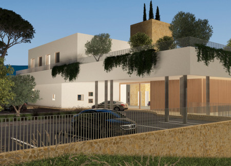 Charred Wooden Shingles and Natural Light Highlighting Community Spaces in a Residential Center