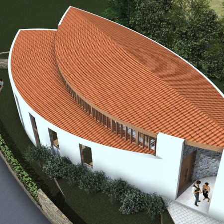 Seamless Integration of Natural Stone and Reclaimed Wood in a Tranquil Guest Retreat