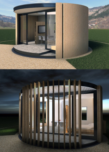 Circular Skylight and Slatted Fa&ccedil;ade Enhance Privacy in Sustainable Timber Residence