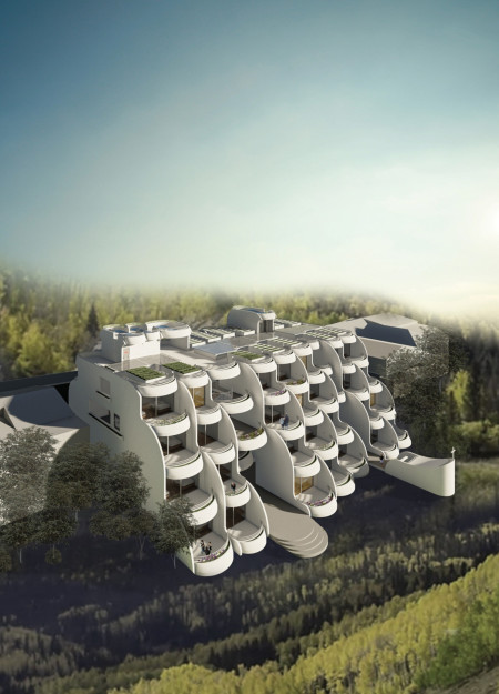 Geothermal Wellness Facility Featuring Sustainable Timber and Natural Lighting Integration