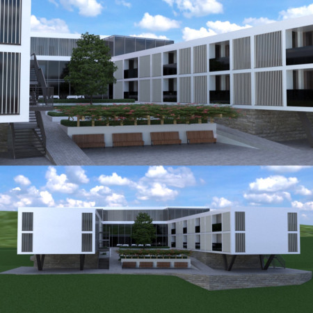 Charred Wooden Shingles and Glass Panels Form a Sustainable Elderly Care Facility in Rural Portugal