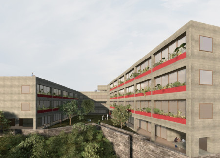 Charred Wooden Shingles and Biophilic Design in a Community-Centric Elderly Residence