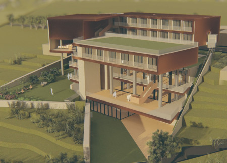 Integration of Polycarbonate and Cork in a Community-Focused Elderly Residence