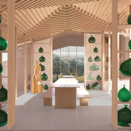 Underground Cellar and Terracotta Facades Enhance Olive Oil Tasting Retreat