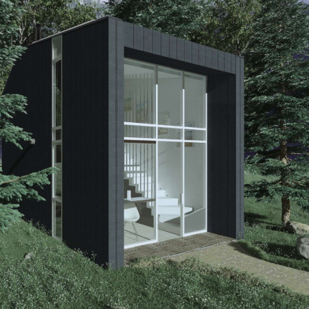 Charred Wooden Shingles and Natural Ventilation Define a Compact Forest Retreat