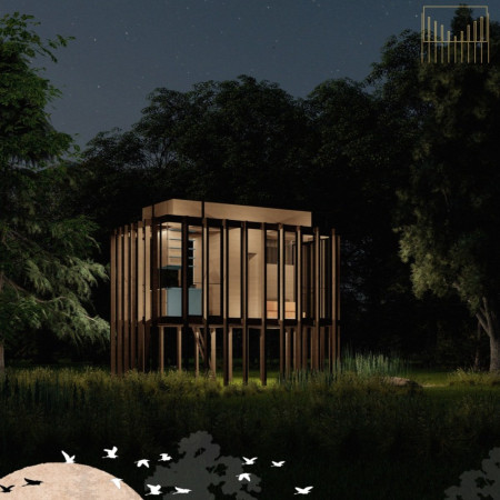 Charred Wooden Shingles and Cross-Laminated Timber Form a Flexible Living Environment