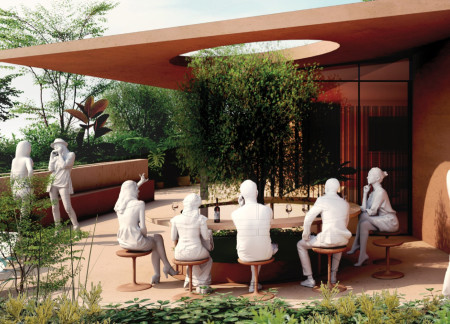 Clay and Glass Integration Amidst Native Landscapes for Sustainable Guest Accommodation