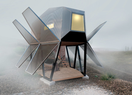 Fog-Capturing Home with Recycled PVC Cladding and Cross-Laminated Timber Panels