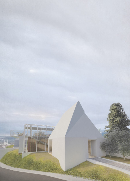 Sustainable Communal Space Crafted with Local Stone and Warm Wood Accents