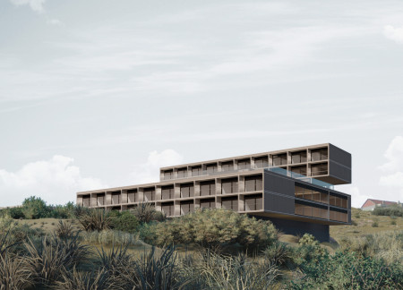 Charred Wood Cladding Enhancing Community Living in a Scenic Landscape