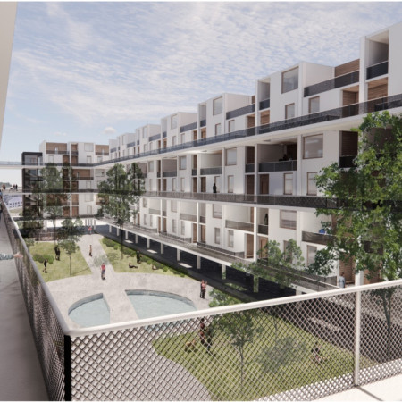 Charred Timber Fused with Concrete for Flexible Urban Living Solutions