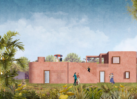 Perforated Brick Walls Enhance Airflow and Light in Sustainable Community Living
