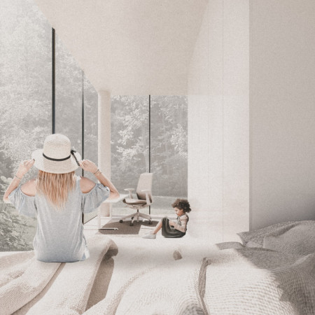 Rooftop Yoga Space Crafted with Copper Cladding and Natural Wood Finishes