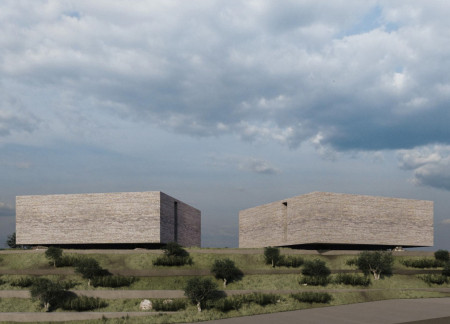 Natural Stone and Local Brick Create Harmonious Guest House Amidst Olive Groves