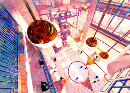 Marble and Glass Facade Integrating Historic Preservation with Flexible Collaborative Workspace