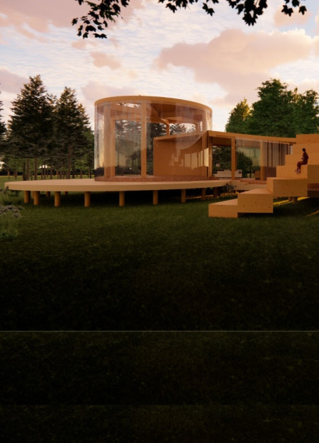 Sustainably Crafted Home Featuring Cross-Laminated Timber and Charred Wooden Shingles for Holistic Living