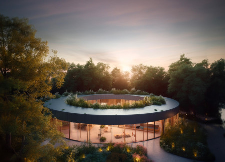 Circular Retreat Built with Passive Design and Natural Timber Elements