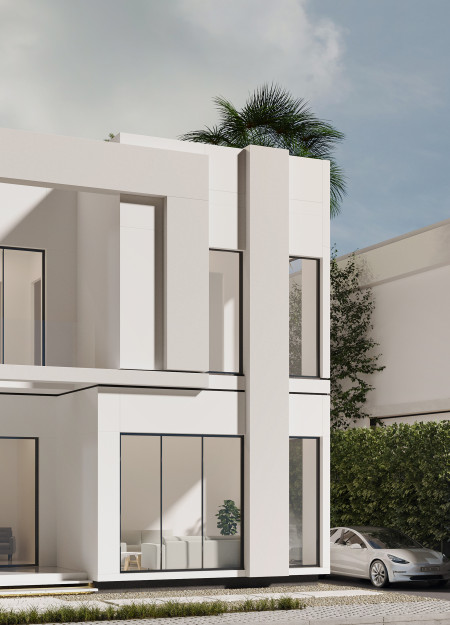 Charred Wooden Shingles and Glass Facade Create Harmonious Privacy in Residential Design