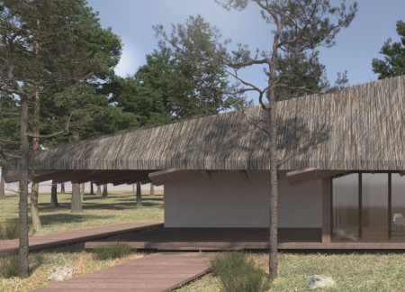 Hempcrete Walls and Reed Roofing Create a Community Haven in the Forest