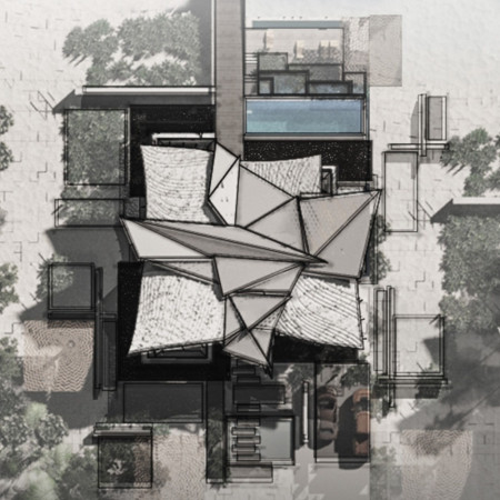 Curved Roof with Solar Panels and Natural Textiles Enhancing Sustainable Luxury Living