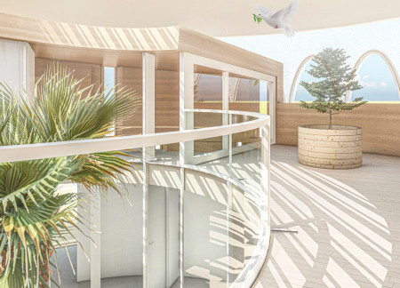 Rammed Earth Structure Emphasizing Community Gathering with Photovoltaic Solutions