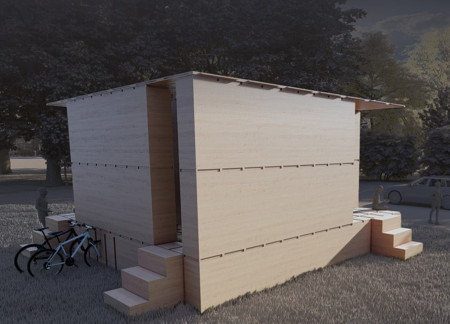 Movable Walls Crafted from Cross-Laminated Timber Panels Enhance Solitude in a Serene Reading Environment