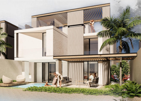 Wind-Catching Design Utilizing Light Concrete and Integrated Green Spaces for Modern Living