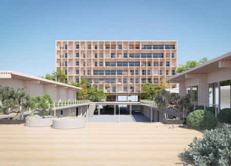 Charred Wooden Shingles and Adaptive Reuse Enhance Urban Living in Intergenerational Housing