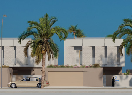 Fiber-Reinforced Concrete Panels and Glass Blocks Shape a Sustainable Residential Villa