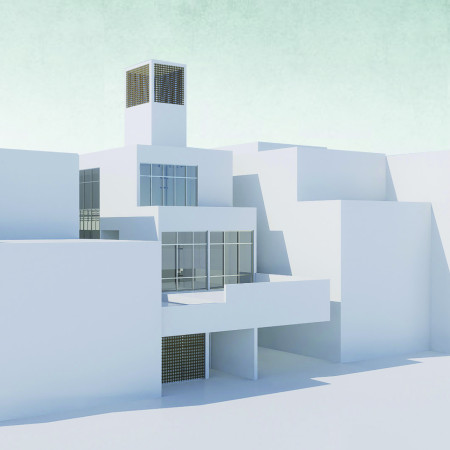 Wind Tower Integration and Natural Stone Facades in a Sustainable Family Home