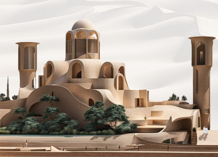 Rammed Earth Facade with Geometric Patterns Enhancing Multi-Generational Living