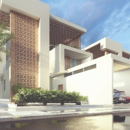 Charred Wooden Shingles and Thermal Glass Define Communal Living in a Modern Courtyard Home