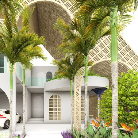 Charred Wooden Shingles and Lattice Work Define Sustainable Living in Subtropical Architecture