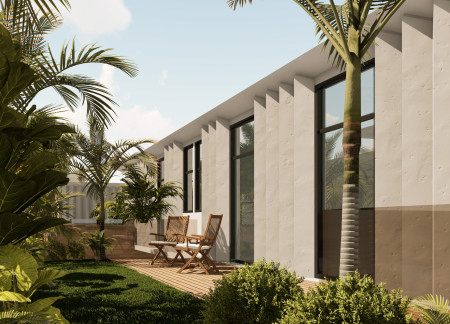 Rammed Earth Structure Featuring Natural Ventilation and Prefabricated Components for Sustainable Living